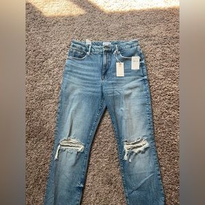 New Good American straight leg jeans with holes